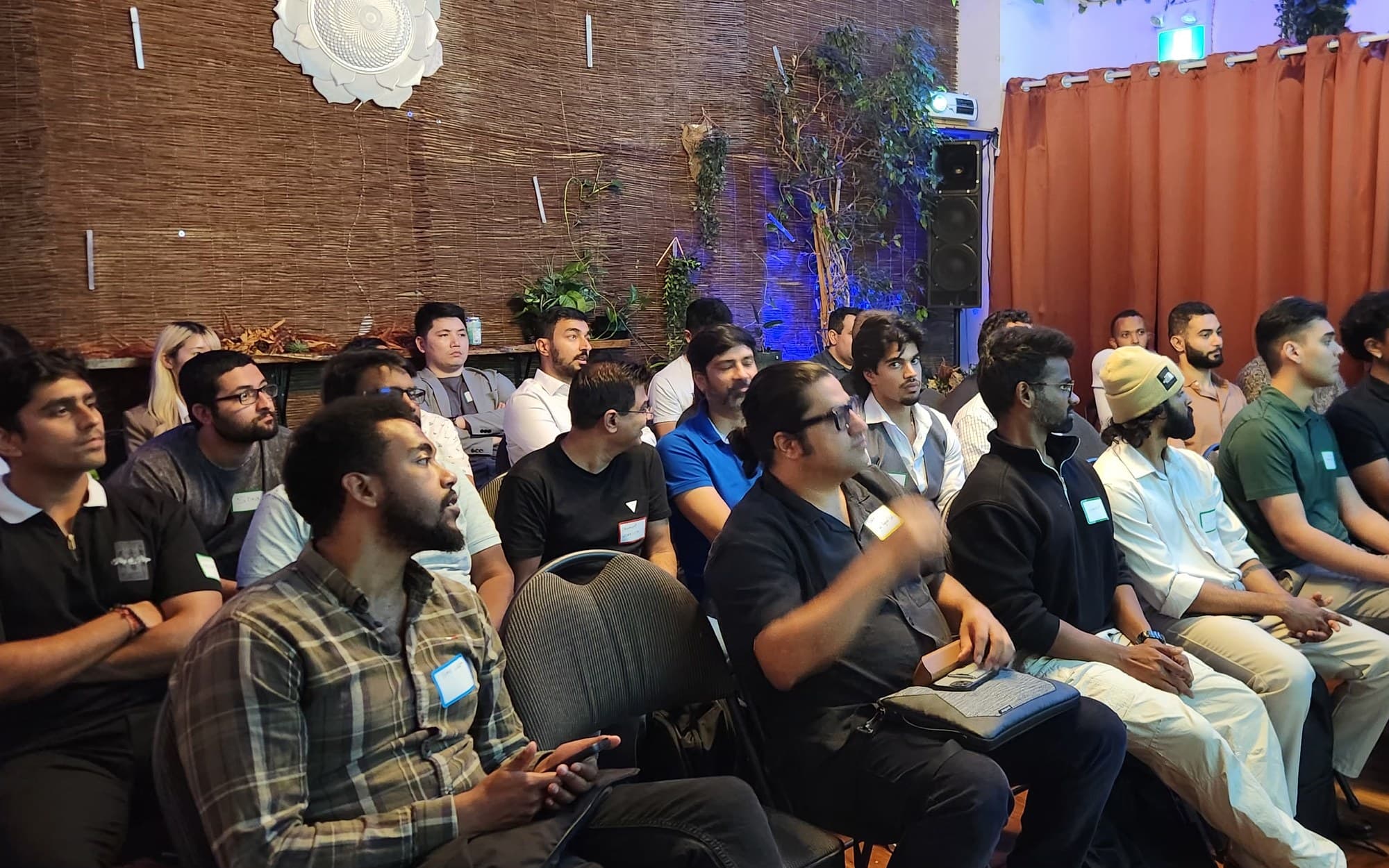 A packed audience listening at a Startup Valley pitch night at Alternity, Toronto